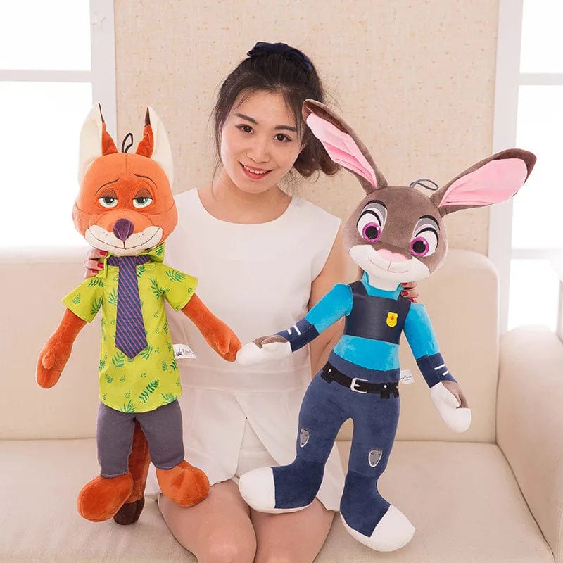 Disney Cartoon Zootopia Fox and Rabbit Plush Toys
