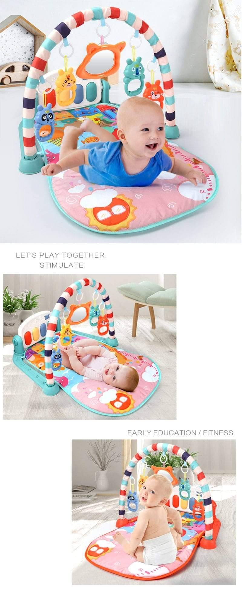 Baby Products Baby Play Gym Mat With Lullaby Music Toys