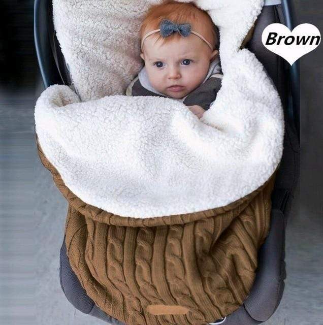 Newborn Baby Swaddle Blanket - Thick Fleece Sleeping Bag With 4 Zippers For 0-12 Months (New Beige)