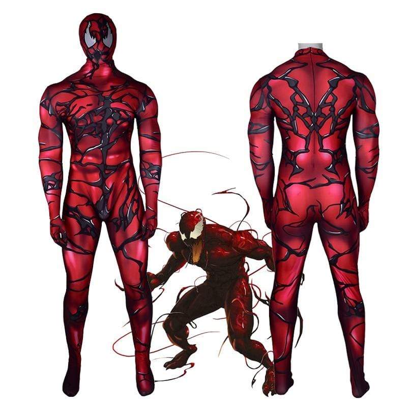 costume Red Venom Carnage Symbiote Cosplay Costume Bodysuit for Adult and kids