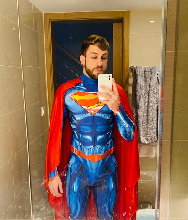 costume Superman Zentai Cosplay Costume Halloween Bodysuit