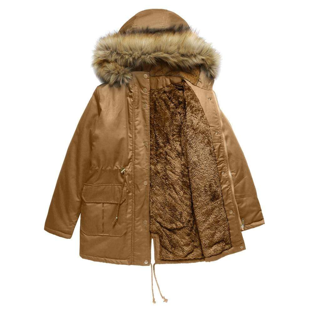 Jacket Winter Velvet Cotton-padded Down Hooded Fur Collar Plus Size Jacket for Women