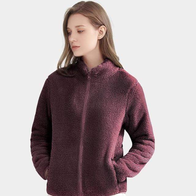 Jacket Women  Winter Fleece Long-sleeved Plus Fleece Cardigan Coat