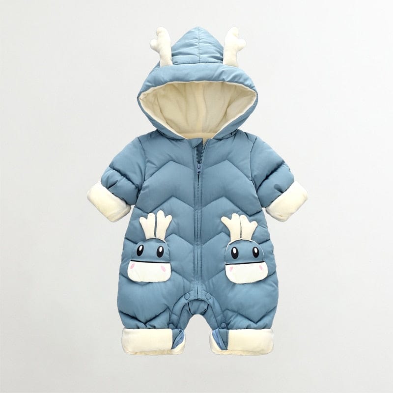 Winter New born Baby Boy Girl Velvet Jumpsuit Romper Toddler Coat